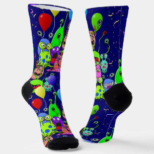 Chaussette Art Alien * Fête avec Aliens