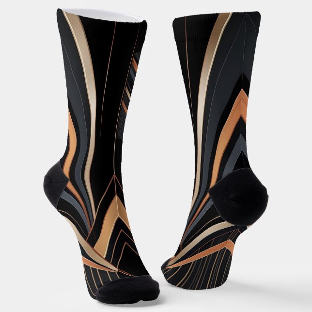 Chaussette Art Deco Metallic Geometric Elegance (Angulaire)
