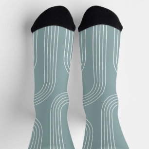 Chaussette Art en ligne de style moyen siècle Abstrait