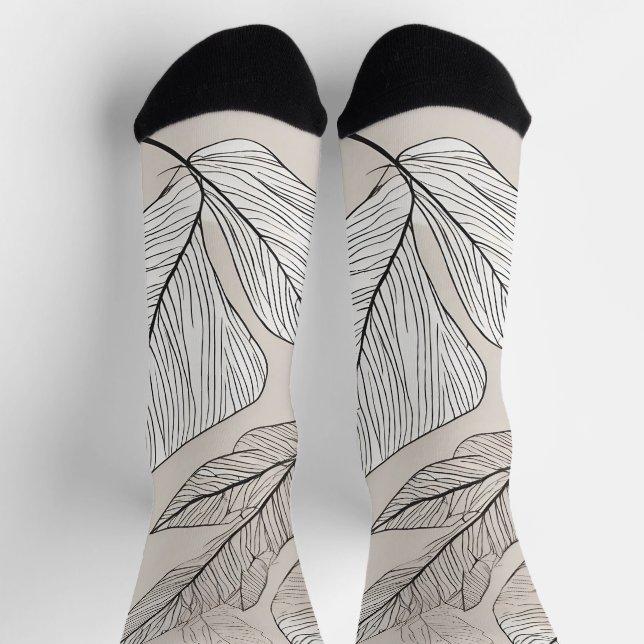 Chaussette Art feuille Boho (Haut)
