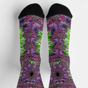 Chaussette Art fractal coloré néon vibrant tripant groove
