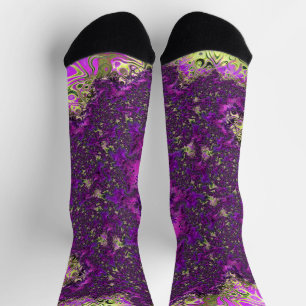 Chaussette Art fractal funky groovy tripant coloré audacieux