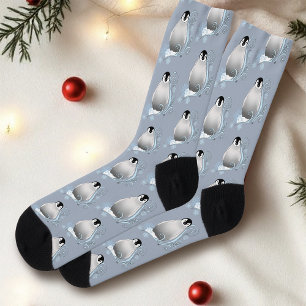 Chaussette Art Nouveau Flocons de Neige Manchot Hiver Fantais