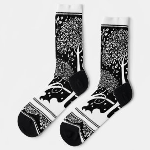 Chaussette Art Nouveau Tree Beardsley Motif