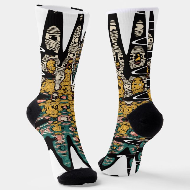 Chaussette art numérique oiseaux (Angulaire)