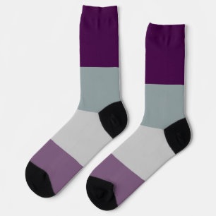 Chaussette Asexuel Arc-en-ciel gris violet rayé LGBT
