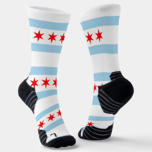 Chaussette Athletic Crew Sock avec drapeau de Chicago, États-