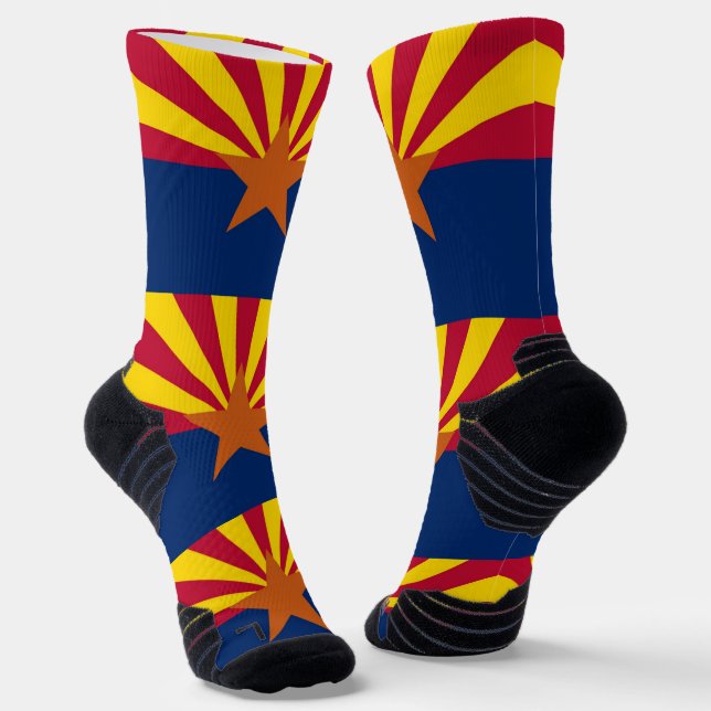 Chaussette Athletic Crew Sock avec drapeau de l'Arizona, État (Angulaire)