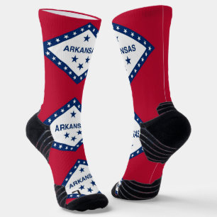 Chaussette Athletic Crew Sock avec drapeau de l'Arkansas, Éta