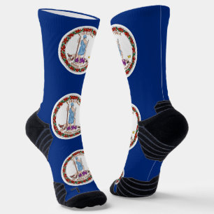 Chaussette Athletic Crew Sock avec drapeau de Virginie, États