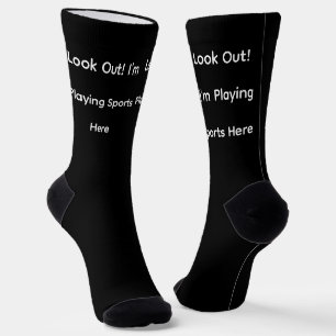 Chaussette Attention ! Je pratique des sports en noir  