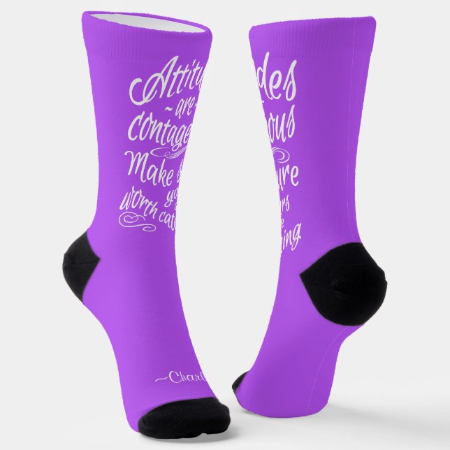 Chaussette ATTITUDES nom et couleur personnalisés (Angulaire)