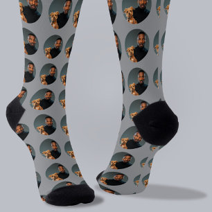 Chaussette Au meilleur papa de chien jamais personnalisé phot
