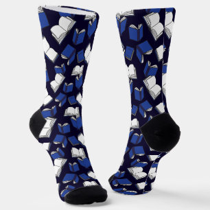 Chaussette Auteur Louveur de livre et Bibliothécaire Bleu