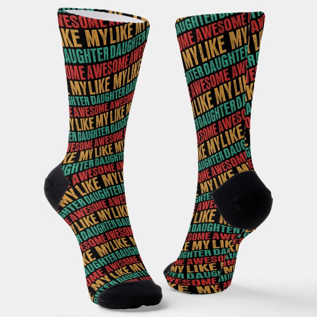 Chaussette Awesome Comme Ma Fille Drôle Fête des pères Cadeau (Angulaire)