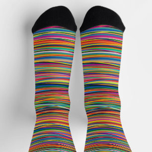 Chaussette Bagages de conception à rayures abstraites colorée