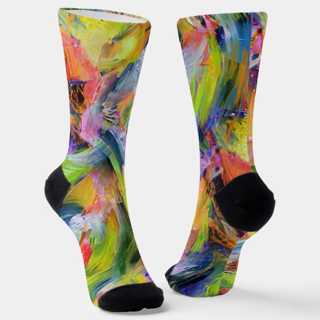Chaussette Baguettes de couleurs en couleur jaune (Angulaire)