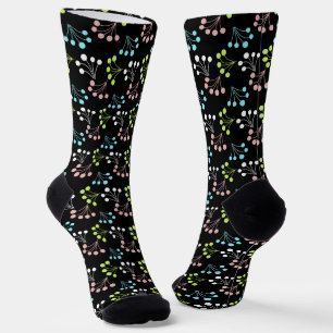 Chaussette Baies multicolores simples motif rétro années 60