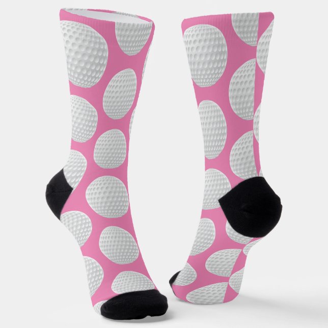 Chaussette Bal de golf rose et blanc (Angulaire)