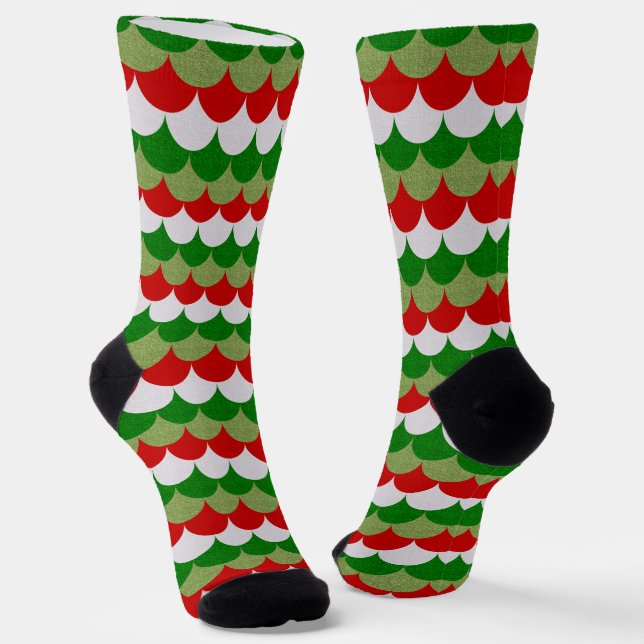 Chaussette Balances de sirène de Noël Étincelle Motif de vaca (Angulaire)
