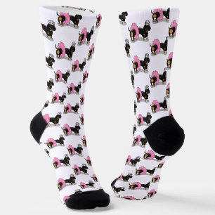 Chaussette Ballerina Ballet Princess Dachshund (noir & bronza