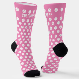 Chaussette Ballons de Pickleball Motif rose blanc