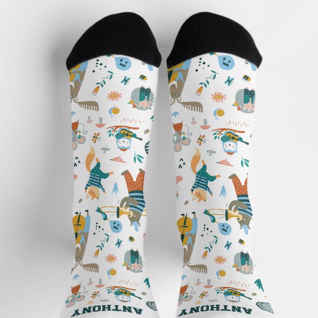 Chaussette Bande d'animaux mignons (Haut)
