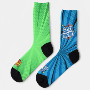 Chaussette Bande dessinée BTW Green POW