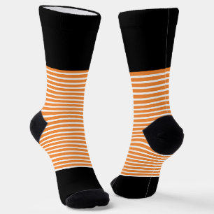 Chaussette Bande horizontale noire + orange