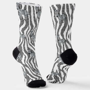 Chaussette Bande Zèbre Élégante