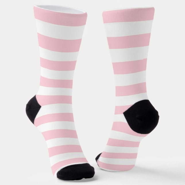 Chaussette Bandes blanches et roses millénaires (Angulaire)