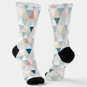 Chaussette Bandes colorées triangles sans couture motif