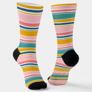 Chaussette Bandes de couleurs à thème de plage