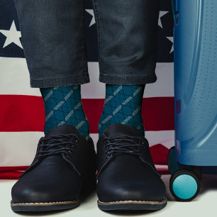 Chaussette Bandes de diamant géométriques Abstraites turquois