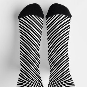 Chaussette Bandes diagonales noires et blanches classiques tr