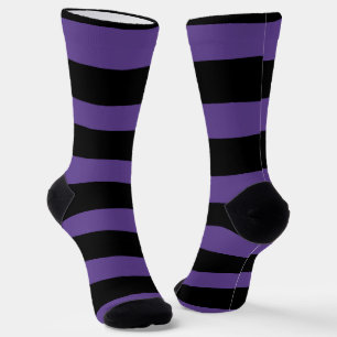 Chaussette Bandes inégales en violet et en noir