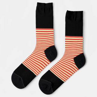 Chaussette Bandes Oranges Sur Noir