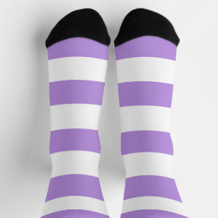 Chaussette Bandes pourpres, Blancs, Motif rayé