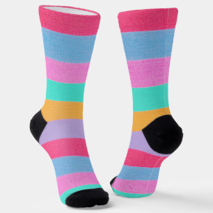 Chaussette Bandes Rétro Colorées Vibrantes