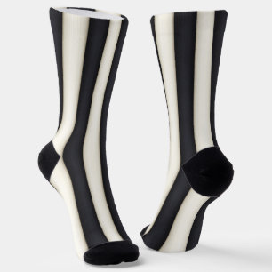Chaussette Bandes verticales en gras noir et blanc