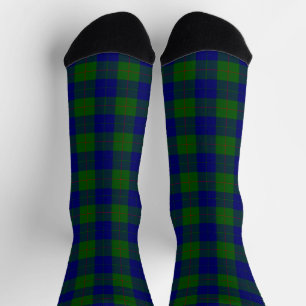 Chaussette Barclay tartan bleu vert plaid
