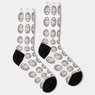Chaussette Baseball Pattern White Background