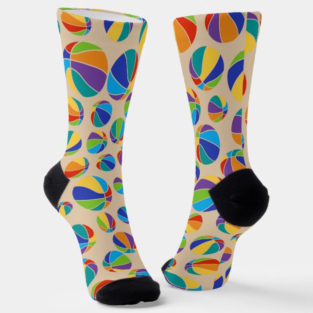 Chaussette Basketballs motif coloré (Angulaire)