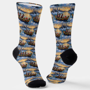 Chaussette Bateau de Noël de berger anatolien pour les fêtes