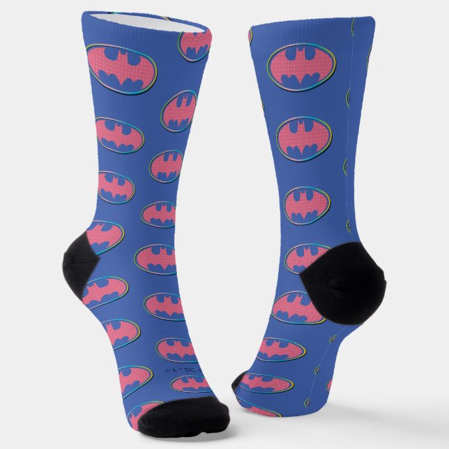 Chaussette Batman | Logo Pink Polka Dot (Angulaire)