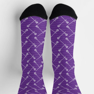 Chaussette Bâtons blancs de crosse violet à soies à motifs