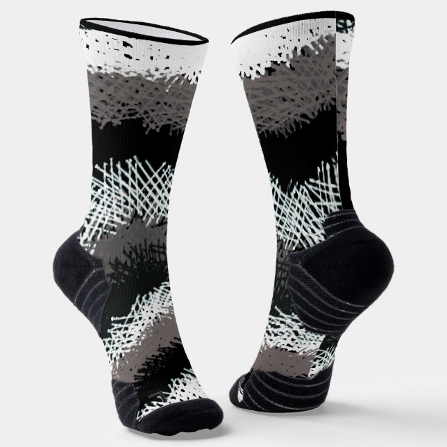 Chaussette Bâtons écartés - Noir et blanc (Angulaire)