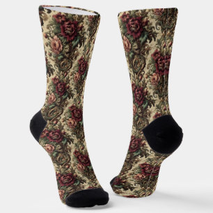 Chaussette Beastly Bouquet - Tapisserie victorienne gothique