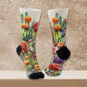 Chaussette Beau Cactus Flower