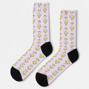 Chaussette Bee Happy Cute Bee Motif